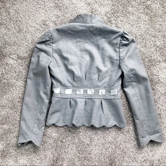 Rebecca Taylor Scalloped Grey Blazer